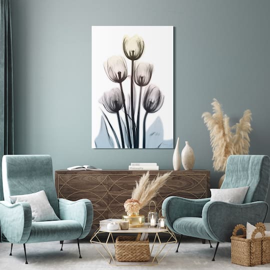 Empire Art Direct 32" x 48" Springing Tulips Frameless Free Floating Printed Tempered Glass Wall Art